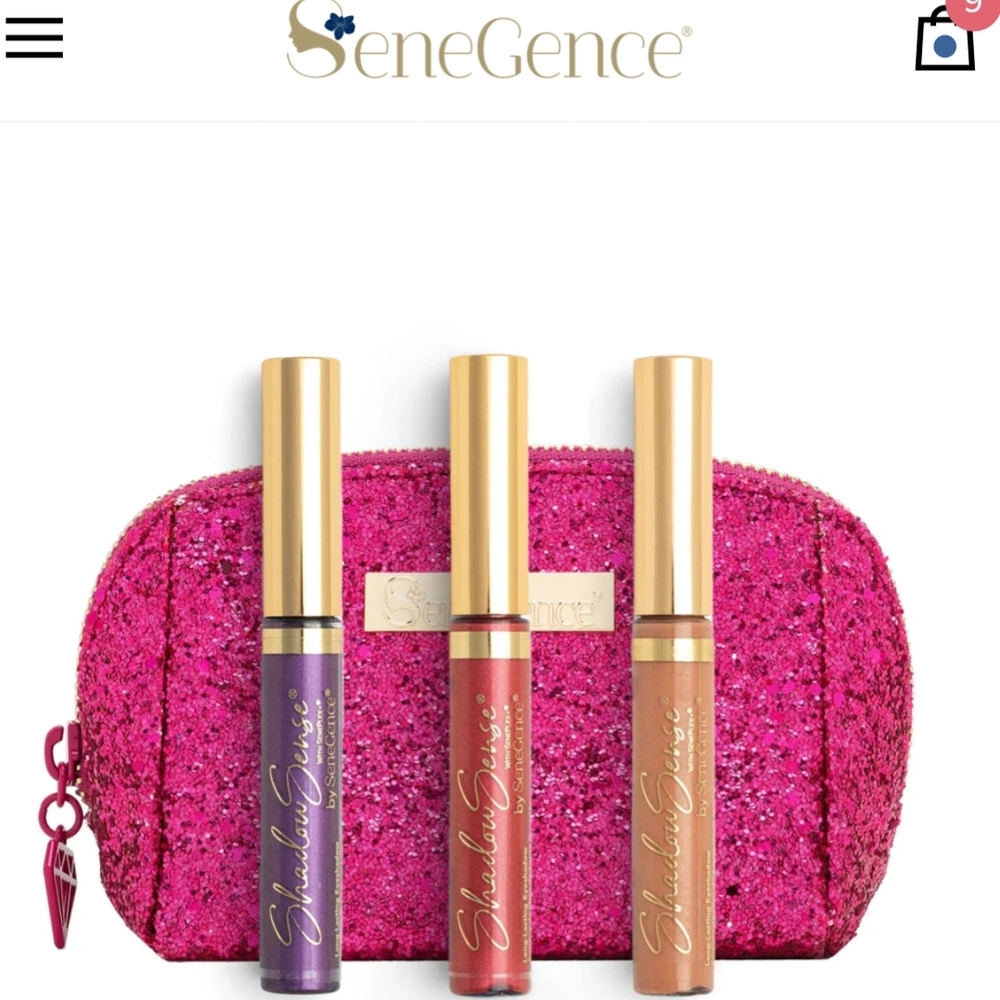 Lip Gloss Set with Pink Glitter Bag